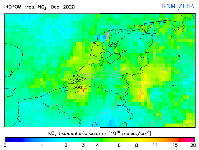 Regional Tropospheric NO2 of December 2020