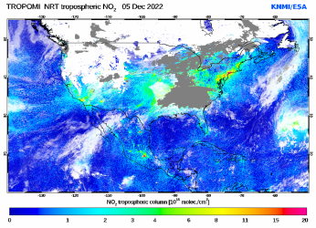 Regional Tropospheric NO2 of 05 December 2022