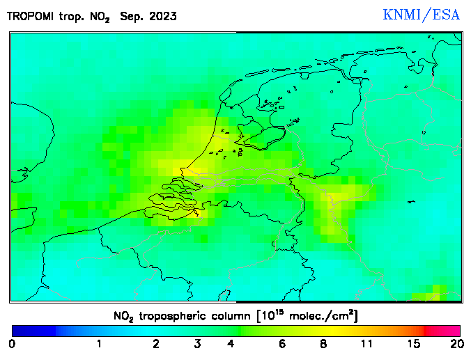 Regional Tropospheric NO2 of September 2023