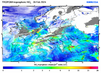 Regional Tropospheric NO2 of 28 February 2024
