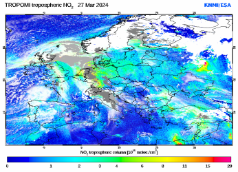 Regional Tropospheric NO2 of 27 March 2024