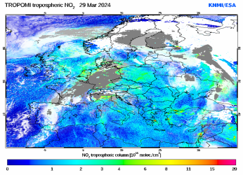 Regional Tropospheric NO2 of 29 March 2024