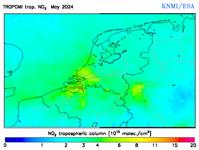 Regional Tropospheric NO2 of May 2024