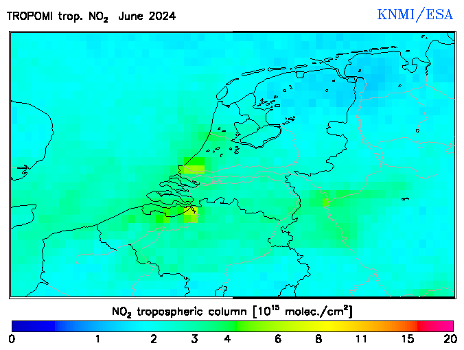 Regional Tropospheric NO2 of June 2024
