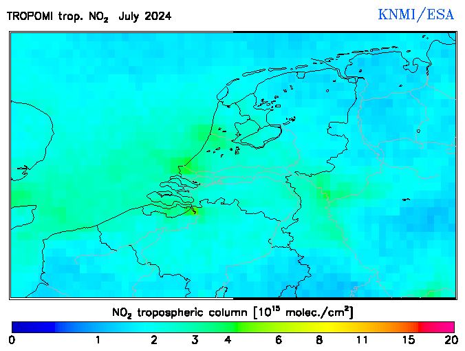 Regional Tropospheric NO2 of July 2024