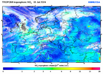 Regional Tropospheric NO2 of 01 July 2024