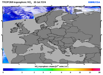 Regional Tropospheric NO2 of 30 July 2024