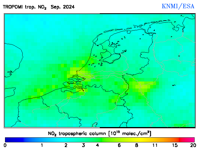 Regional Tropospheric NO2 of September 2024