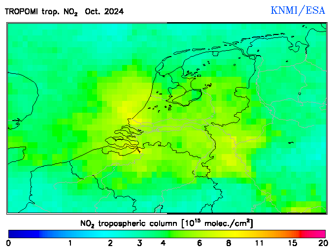 Regional Tropospheric NO2 of October 2024