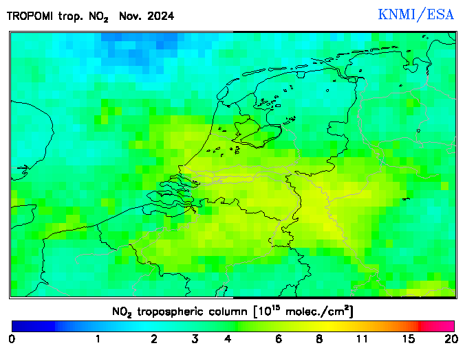 Regional Tropospheric NO2 of November 2024