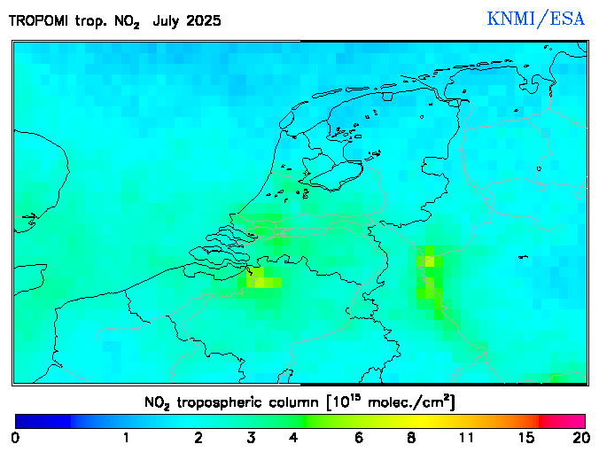 Regional Tropospheric NO2 of July 2025