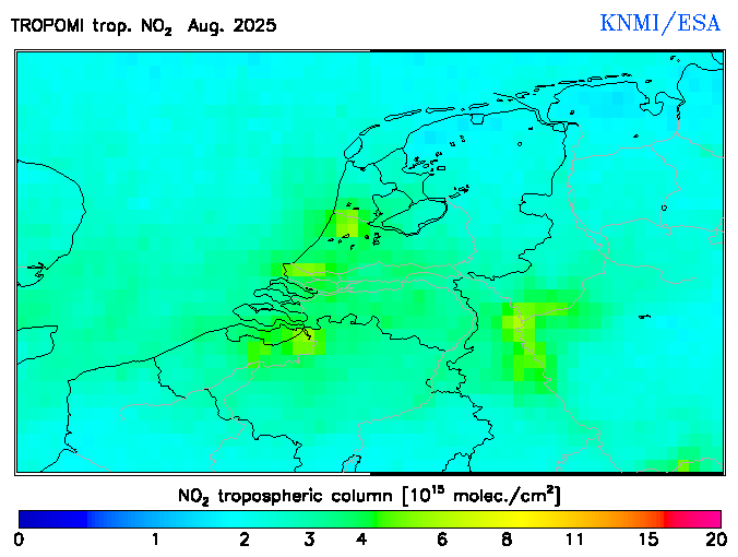 Regional Tropospheric NO2 of August 2025