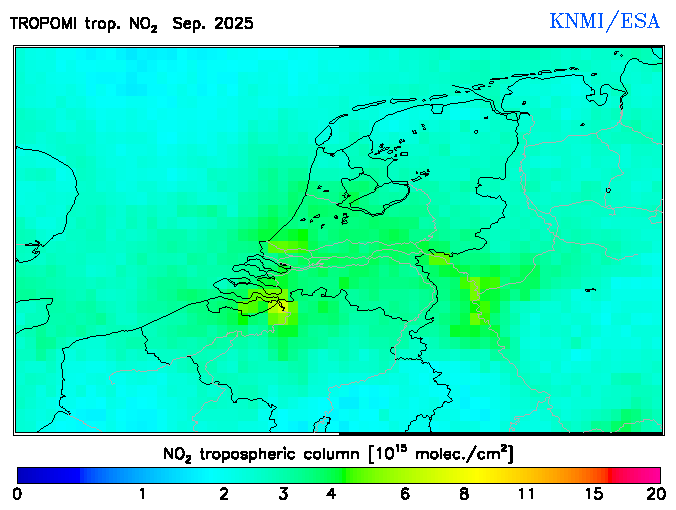 Regional Tropospheric NO2 of September 2025