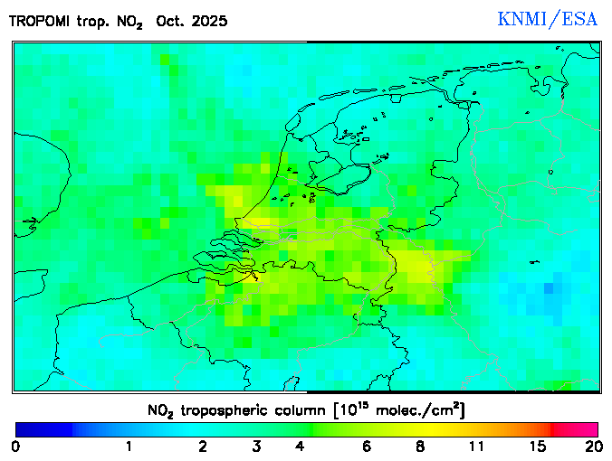 Regional Tropospheric NO2 of October 2025