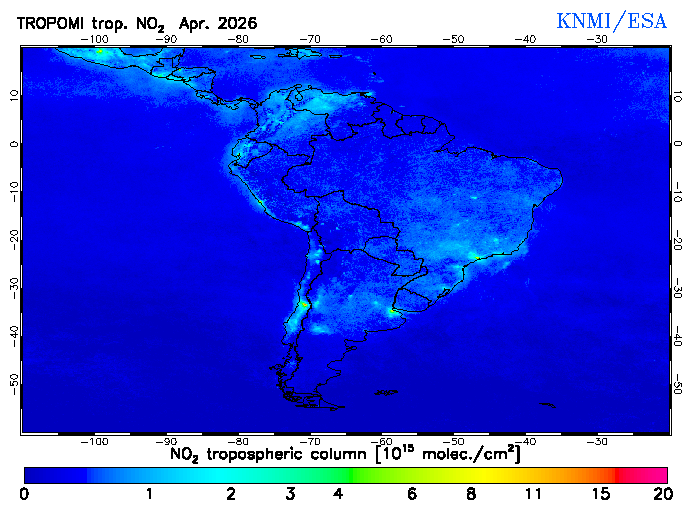 Regional Tropospheric NO2 of April 2026