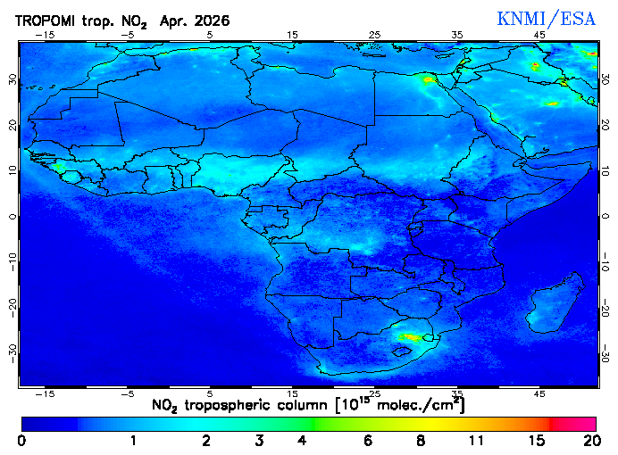 Regional Tropospheric NO2 of April 2026