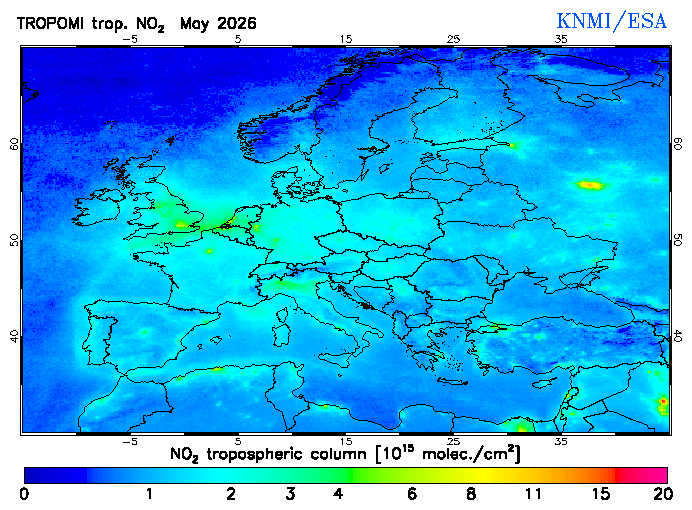 Regional Tropospheric NO2 of May 2026