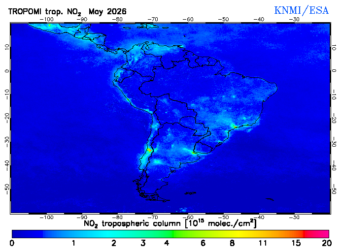 Regional Tropospheric NO2 of May 2026