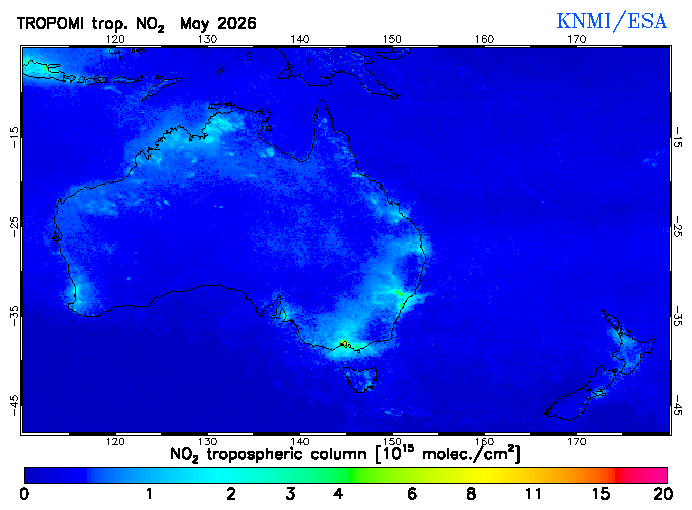 Regional Tropospheric NO2 of May 2026