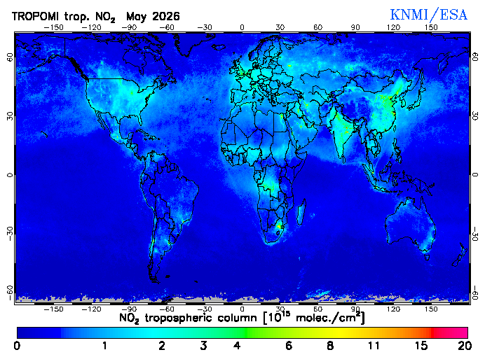 Regional Tropospheric NO2 of May 2026