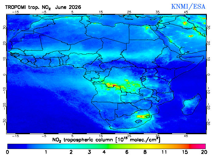 Regional Tropospheric NO2 of June 2026