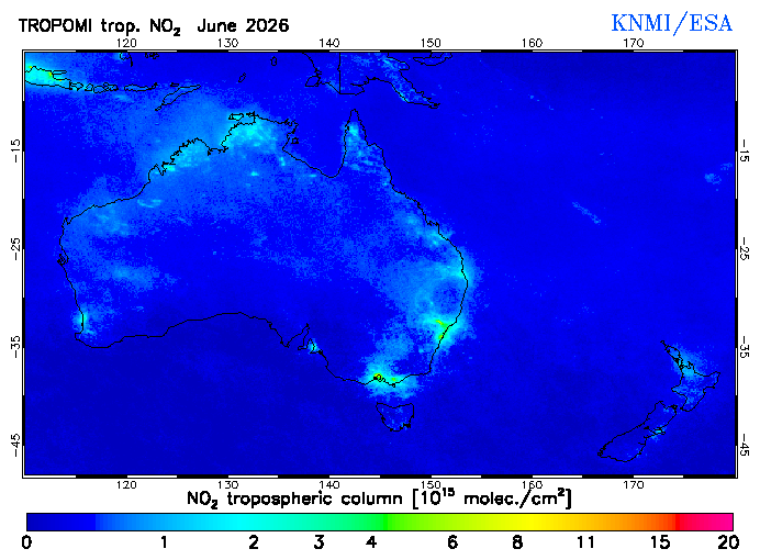 Regional Tropospheric NO2 of June 2026