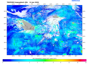 Regional Tropospheric NO2 of 11 June 2026