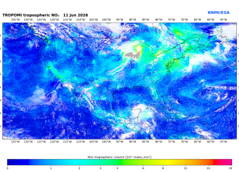 Regional Tropospheric NO2 of 11 June 2026