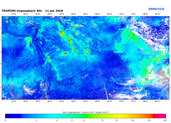 Regional Tropospheric NO2 of 11 June 2026