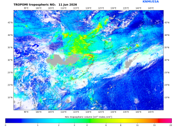 Regional Tropospheric NO2 of 11 June 2026
