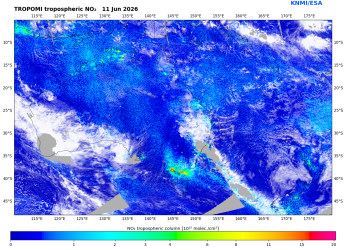 Regional Tropospheric NO2 of 11 June 2026