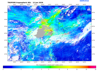 Regional Tropospheric NO2 of 12 June 2026