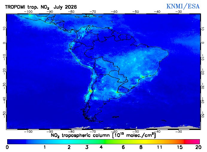 Regional Tropospheric NO2 of July 2026