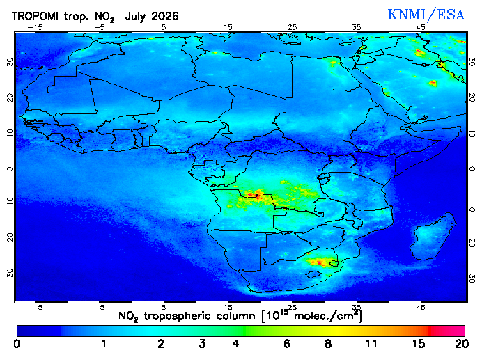 Regional Tropospheric NO2 of July 2026