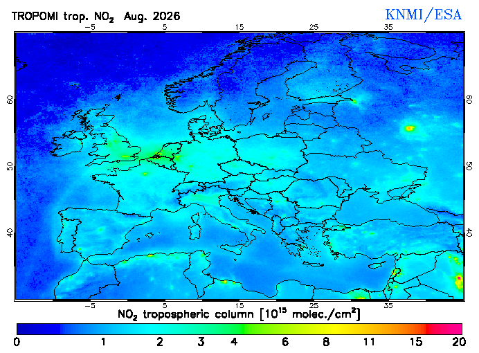 Regional Tropospheric NO2 of August 2026