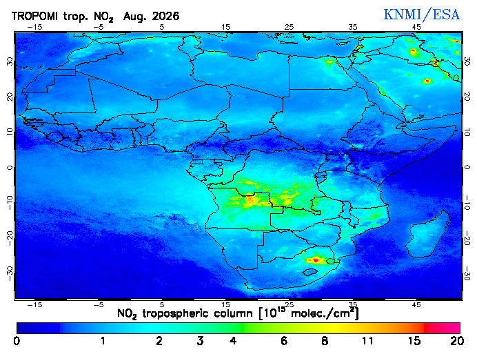 Regional Tropospheric NO2 of August 2026