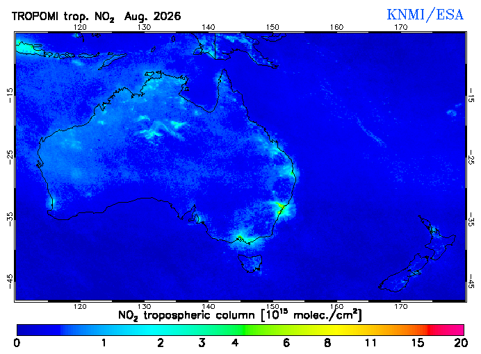 Regional Tropospheric NO2 of August 2026