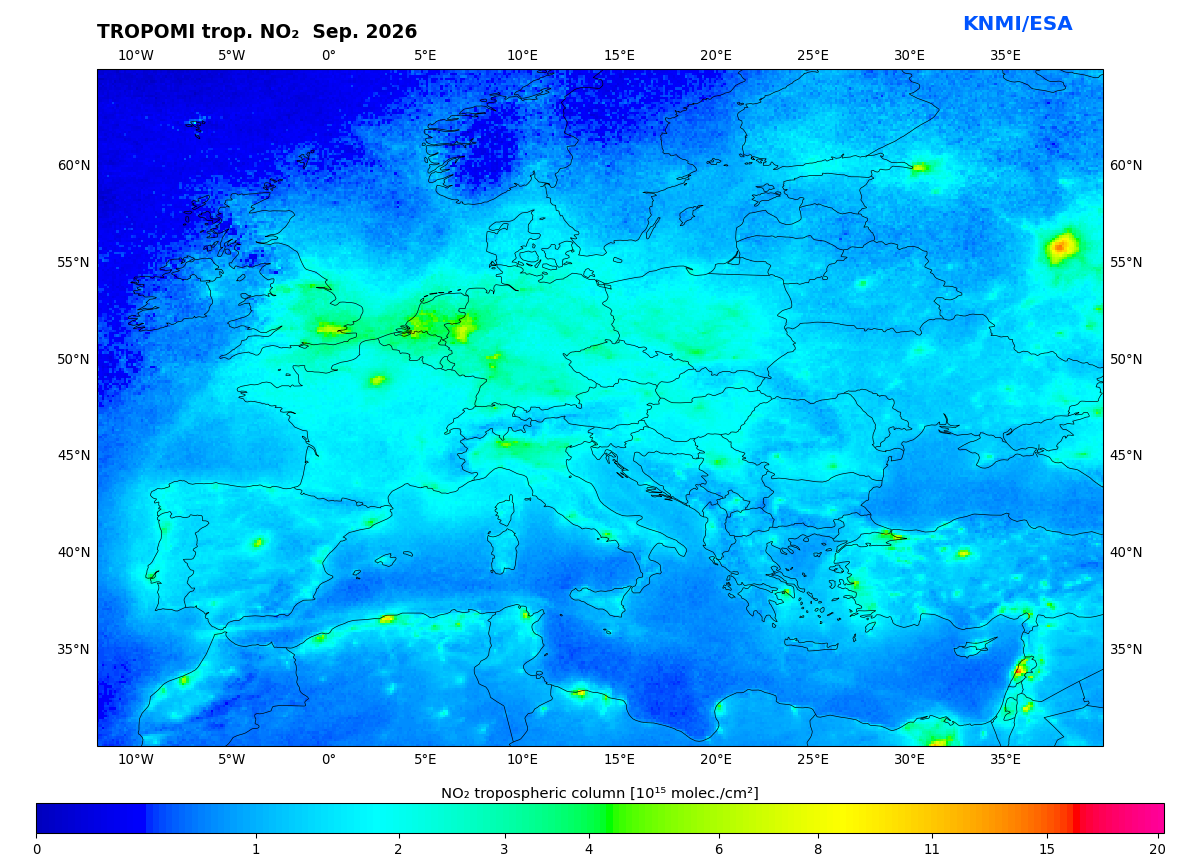 Regional Tropospheric NO2 of September 2026