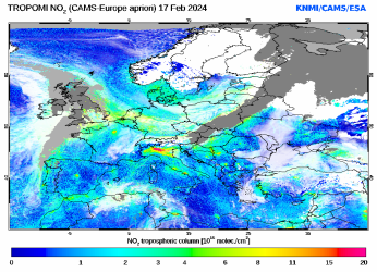Regional Tropospheric NO2 of 17 February 2024