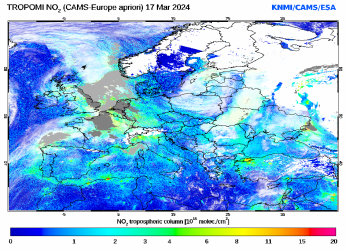 Regional Tropospheric NO2 of 17 March 2024
