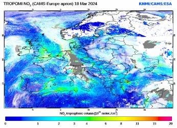 Regional Tropospheric NO2 of 18 March 2024