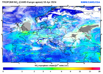 Regional Tropospheric NO2 of 18 April 2024