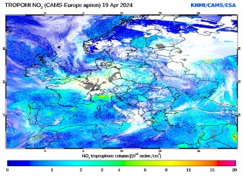 Regional Tropospheric NO2 of 19 April 2024