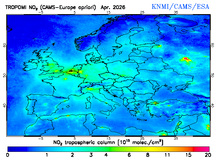 Regional Tropospheric NO2 of April 2026
