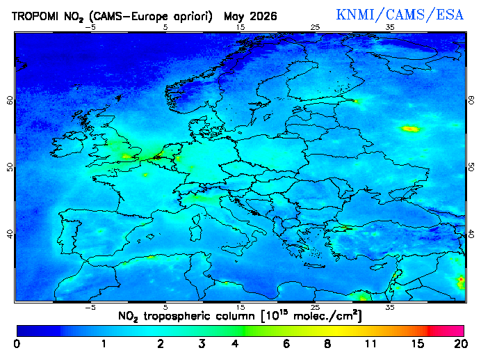 Regional Tropospheric NO2 of May 2026