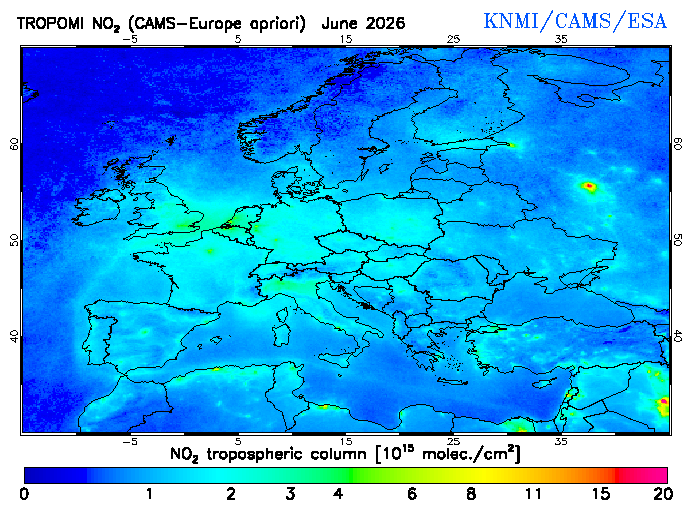Regional Tropospheric NO2 of June 2026