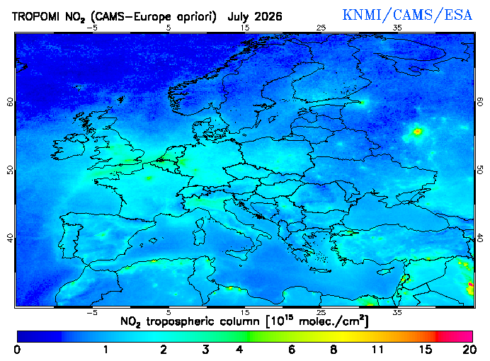 Regional Tropospheric NO2 of July 2026