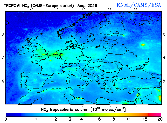 Regional Tropospheric NO2 of August 2026