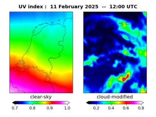 UV index map at 1200 UTC