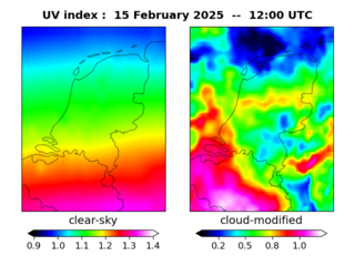 UV index map at 1200 UTC